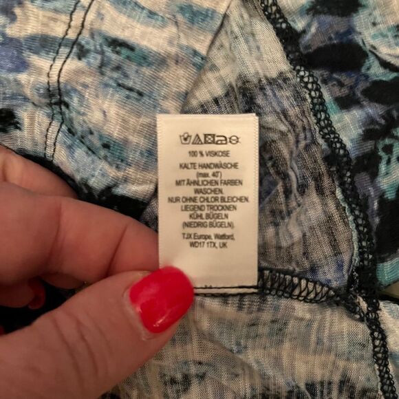 NEW Cynthia Rowley 1XL Top Tunic Animal Print Blue White NEW - Picture 9 of 13